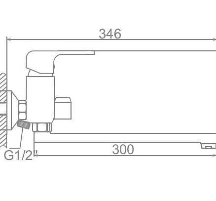 Смеситель L2244 (для ванны, длинный излив) 438x503 в Материке - Вариант 2