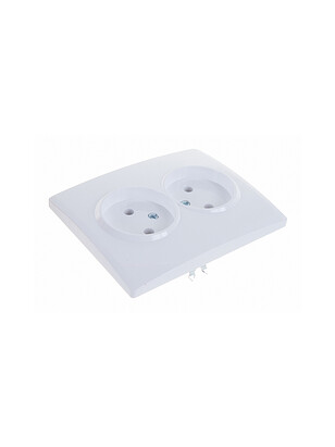 Розетка Lezard KARINA 707-0200-128 2мест. белый 238x286 в Материке - Вариант 3