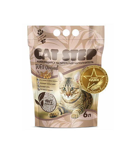 Наполнитель растительный соевый Cat Step Tofu Original (6л) 438x503 в Материке