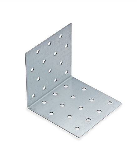 Уголок крепежный оцинк. равностор. 80x80x80x1,5мм KUR-80-80x1,5 (уп=8шт) 438x503 в Материке