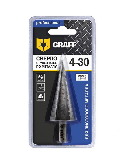 Сверло ступенчатое GRAFF 4-30мм 495x660 Сверло ступенчатое GRAFF 4-30мм 495x660 в Материке