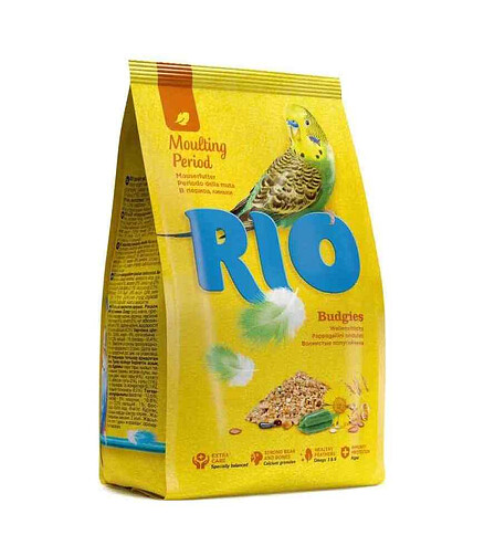 Корм для волнистых попугаев в период линьки RIO (500г) 438x503 в Материке