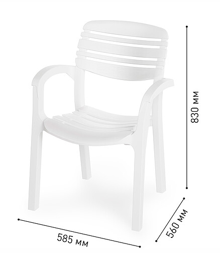 Стул АТЛАНТ (58,5x56x83см) пластик белый М8906 438x503 в Материке - Вариант 2