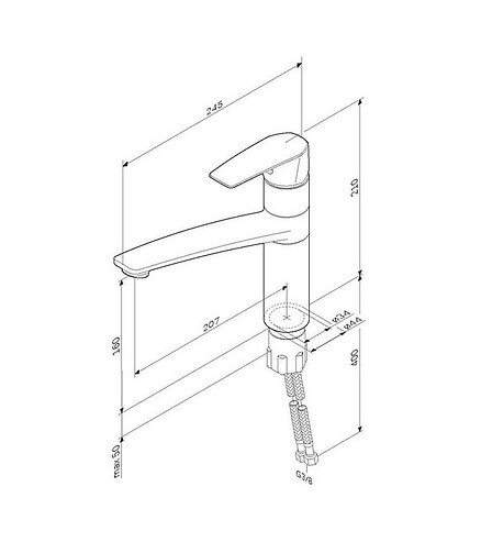 Смеситель GEM F90A00000 (для кухни) 438x503 в Материке - Вариант 2