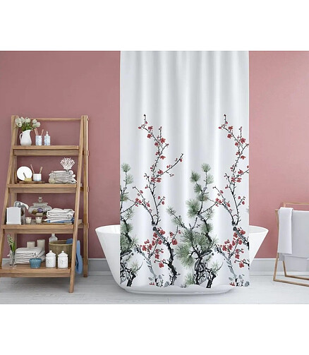 Штора для ванной комнаты JACKLINE PINE 180х200см без колец, 100% полиэстер 438x503 в Материке - Вариант 4