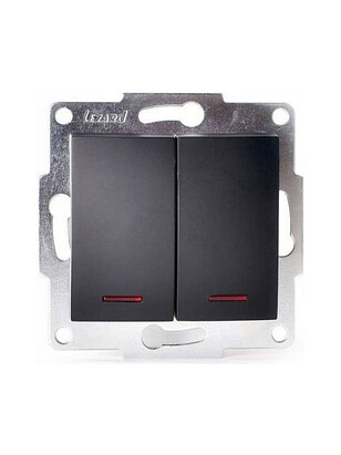 Выключатель Lezard KARINA 707-4288-112 2кл. подсв. черный 238x286 в Материке