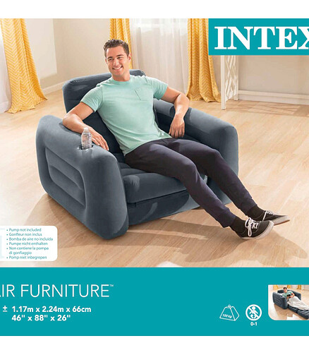 Кресло надувное INTEX (24х17х6см) темно-серый арт.66551NP 438x503 в Материке - Вариант 4