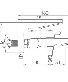 Смеситель L3275-B (для ванны, короткий излив) ЧЕРНЫЙ 238x286 в Материке - Вариант 2