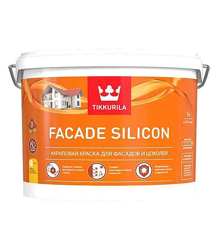 Краска Tikkurila Facade Silicon фасадная VVA гл/мат, 9л 438x503 в Материке