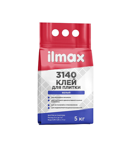 Клей ILMAX 3140 для плитки белый, 5кг 438x503 в Материке