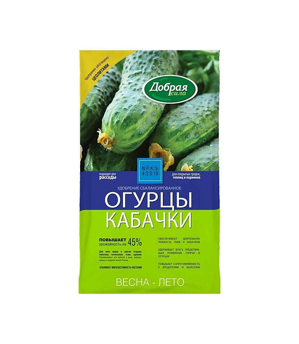 Удобрение ДОБРАЯ СИЛА Огурцы-Кабачки Весна-Лето (0,9кг) 586x674 Удобрение ДОБРАЯ СИЛА Огурцы-Кабачки Весна-Лето (0,9кг) 586x674 в Материке