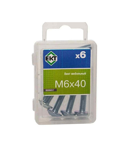 Винт мебельный 6х40 шлиц KOMBI, цинк (уп=6шт) B006657_BOX 438x503 в Материке