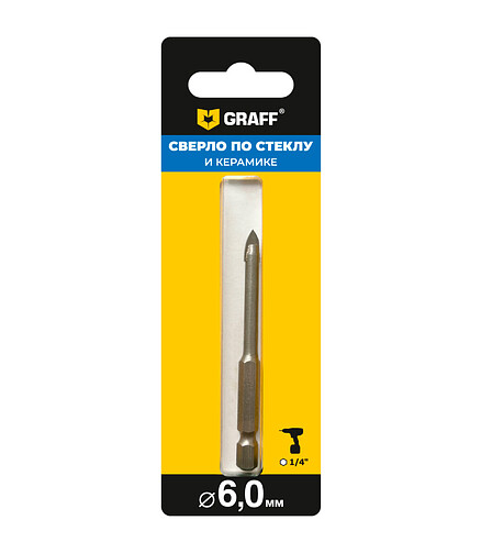 Сверло по стеклу и керамике GRAFF 6х75мм 438x503 в Материке