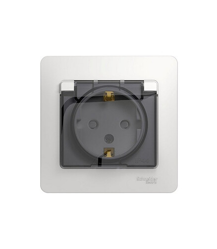 Розетка SE GLOSSA GSL000148 1мест. IP44 белый 438x503 в Материке