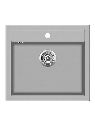 Мойка QUADRO SQQ100-220W 565х510мм гранит-аргент с выпуском 238x286 в Материке
