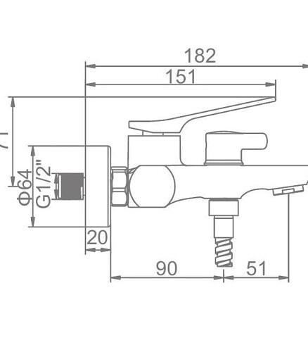 Смеситель L3275-B (для ванны, короткий излив) ЧЕРНЫЙ 438x503 в Материке - Вариант 2
