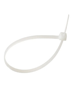 Бандаж кабельный (хомут-стяжка пластик) 3,6х200мм белый (уп=100шт)
