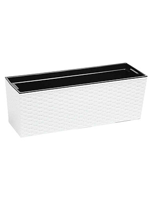 Ящик балконный BEGONIA RATTAN с вкладышем (56x19x19см) пластик белый LA625-05 238x286 в Материке