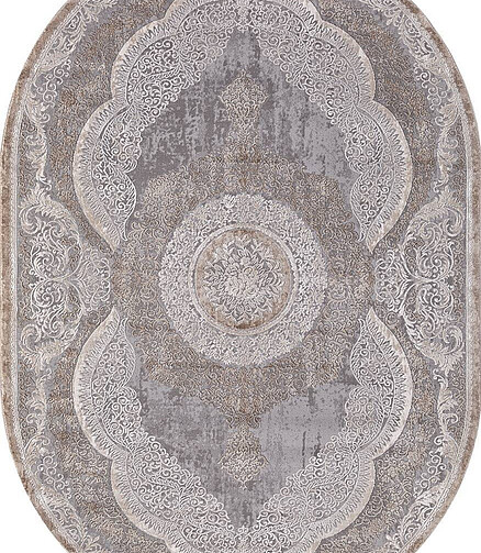 Ковер ARMINA 03880C Grey/Brown 160*230, овал 438x503 в Материке