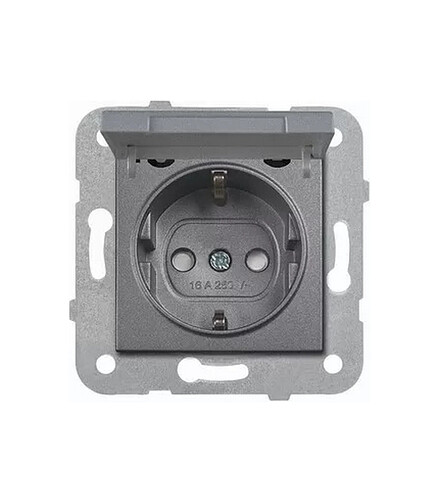 Розетка Viko NOVELLA 92105412 1мест. с крышкой дымчатый 438x503 в Материке