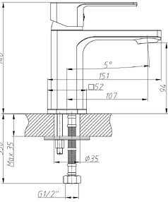 Смеситель DECOROOM DR20011 (для умывальника), ЛАТУНЬ