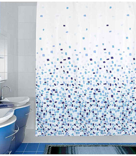 Штора для ванной комнаты MOZAIC 631-11 180х180см тканевая 438x503 в Материке - Вариант 2