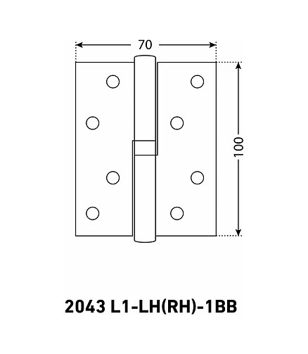 Петля дверная разъемная левая Аллюр 2043-L1-LH-1BB-BP (уп=2шт) 438x503 в Материке - Вариант 3