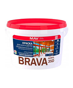 Краска BRAVA ACRYL база TR п/глянц. 3л