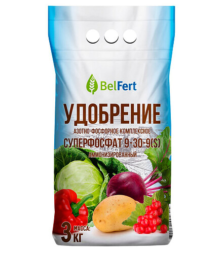 Удобрение BelFert суперфосфат аммонизированный 9-30-9(S) (3кг) 438x503 в Материке