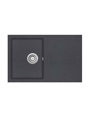 Мойка TESA SQT101-222AW 780х500мм гранит-графит с выпуском полуавтомат 238x286 в Материке