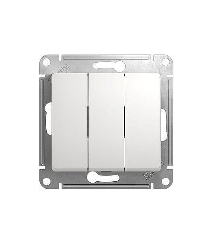 Выключатель SE GLOSSA GSL000131 3кл. белый 438x503 в Материке