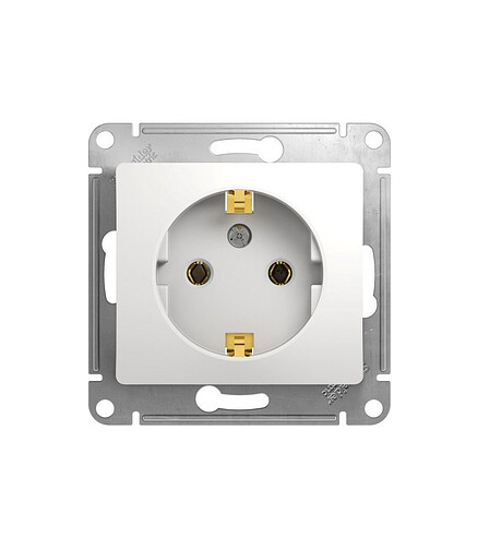 Розетка SE GLOSSA GSL000143 1мест. с/з белый 438x503 в Материке