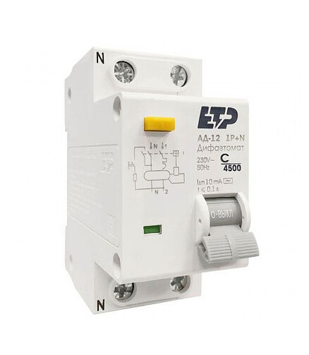 Дифавтомат ETP 1P+N 16А/10мА 438x503 в Материке