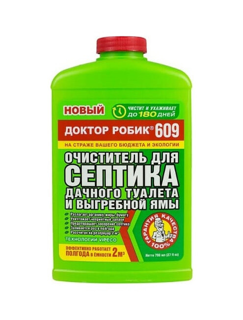 Очиститель для септиков и дачных туалетов 609 (789мл), Доктор Робик 495x660 Очиститель для септиков и дачных туалетов 609 (789мл), Доктор Робик 495x660 в Материке