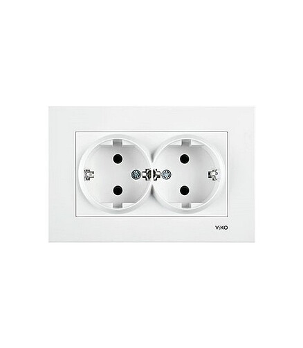 Розетка Viko KARRE 90960056 2мест. с/з белый 438x503 в Материке