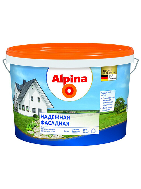 Краска Alpina Надежная фасадная белая, 10л / 15,5кг 495x660 Краска Alpina Надежная фасадная белая, 10л / 15,5кг 495x660 в Материке