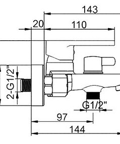 Смеситель L3266 (для ванны, короткий излив)