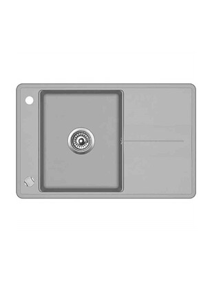Мойка BELLA SQB101-220AW 780х500мм гранит-аргент с вып.полуавтомат 238x286 в Материке