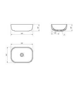 Умывальник накладной MODUO SQUARE 50см без отверстия