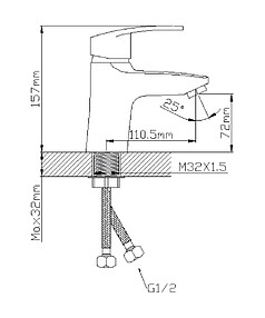 Смеситель WP10205 (для умывальника), ЦИНК