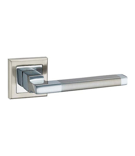 Ручка дверная LOCKIT САЛЕРНО AL (SN/PC), мат.хром/хром (уп=2шт) 438x503 в Материке