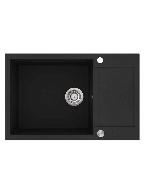 Мойка TESA PLUS SQT105-601AW 780х500мм гранит-черный металлик с вып.полуавтомат 495x660 Мойка TESA PLUS SQT105-601AW 780х500мм гранит-черный металлик с вып.полуавтомат 495x660 в Материке