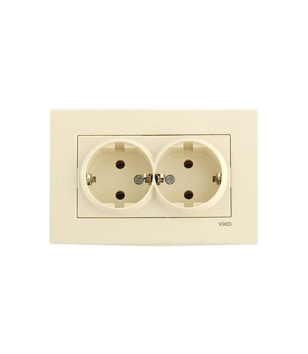 Розетка Viko KARRE 90960156 2мест. с/з крем 438x503 в Материке