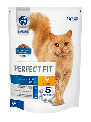 Корм для кошек PERFECT FIT для домашних, курица (0,65кг) 238x286 в Материке