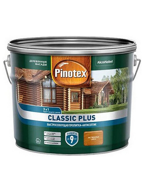 Пропитка-антисептик Pinotex Classic Plus 3 в 1 Лиственница, 9л 495x660 Пропитка-антисептик Pinotex Classic Plus 3 в 1 Лиственница, 9л 495x660 в Материке