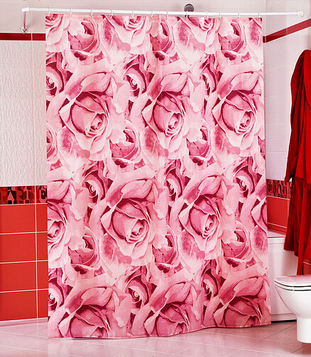Штора для ванной комнаты ROSES 180х200см (100% полиэстр) 438x503 в Материке - Вариант 2