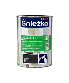 Эмаль SNIEZKA Supermal МФ RAL9005 черная глянцевая 0,8л