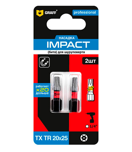 Бита ударная GRAFF TR20 25мм 2шт 438x503 в Материке