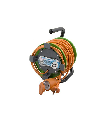 Удлинитель на катушке сад. ELECTRALINE 49051 1роз. 20м 2x0,75 438x503 в Материке