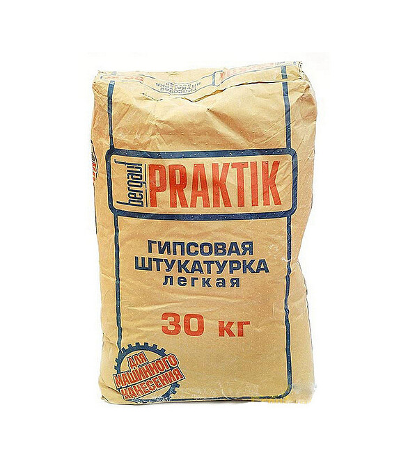 Штукатурка Bergauf Praktik гипсовая, 30кг 586x674 Штукатурка Bergauf Praktik гипсовая, 30кг 586x674 в Материке